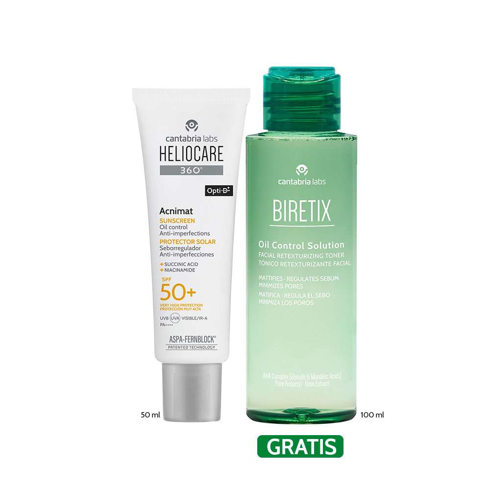 KIT HELIOCARE 360 Acnimat Protector Solar Spf50 + Biretix Oil Control Solution